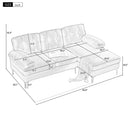 82.6' Modern Sectional Sofas Couches Velvet L-Shaped Couches for Living Room, Bedroom, Black