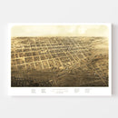Vintage Map of Marshall, Michigan 1868
