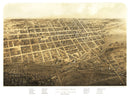 Vintage Map of Marshall, Michigan 1868