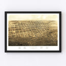 Vintage Map of Marshall, Michigan 1868