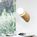 DecorBites™ Minimalist Wood Wall Mount Sconce Light - Angled Pole Design, Beige Shade, Open Bulb