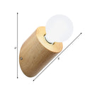 DecorBites™ Minimalist Wood Wall Mount Sconce Light - Angled Pole Design, Beige Shade, Open Bulb