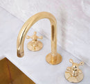 Unlacquered Solid Brass Deck Mounted Bathroom Faucet