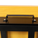 Portable Folding Work Table with Measuring Tape and Angle Finder, Black Steel, 39x23.6x29 inches