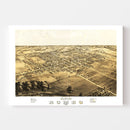 Vintage Map of Romeo, Michigan 1868