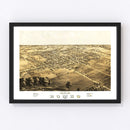 Vintage Map of Romeo, Michigan 1868