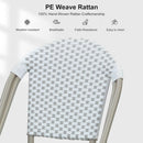 French Style Outdoor Bar Stools Set Of 2 27 Inch White And Grey