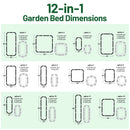 17" Tall 12-in-1 Raised Garden Bed in Midnight Grey