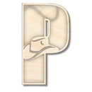 Unfinished Wood Layered Themed Letters | Rodeo | A-Z | 2 Piece | up to 24"