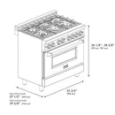 ZLINE 36" Autograph Dual Fuel Range, Black, Bronze, RAZ-BLM-36-CB