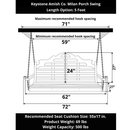 Keystone Amish Co. 5 Foot Milan Porch Swing, Unfinished