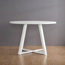 Varna 5-Piece Round Dining Set, Trestle Dining Table with 4 Stylish Chairs