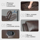 Manual Double Recliner Sofa Brown Leather Match Wall Hugger
