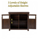 Coffee Bar Cabinet, Kitchen Storage Cabinet, Modern Farmhouse Buffet Sideboard and Adjustable Shelf, Barn Door Accent Cabinet for Kitchen, Dining Room, L38''*W15.35'*H35' Espresso