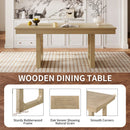 7PCs Extendable Dining Table Set, Farmhouse Extendable Table with 18' Move Leaf, 78' Rustic Wooden Kitchen Table and 6PCs Upholstered Chairs, Expanding Dining Room Table Set