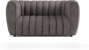 Charcoal Gray Vertical Channel Tufted 3 Piece Sofa Set
