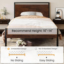 Twin Platform Bed Frame With Under Bed Storage Industrial Style