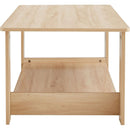 A modern and practical log colored textured coffee table,tea table. The double-layer coffee table is made of MDF material. Suitable for living room 43.3"x21.6"x16.5"