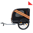 Large Folding Bike Trailer for Dogs – 120LB Capacity All-Terrain Pet Carrier, Durable Steel Frame for Cycling, Jogging, Camping & Outdoor Adventures, Black-Orange