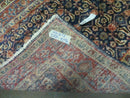 3'7" X 10' Antique Handmade India Floral Oriental Wool Runner Rug Organic Blue