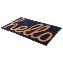 Cursive Hello Dark Blue Coir Doormat