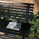 48.5" Garden Bench, Outdoor Patio Bench, Lightweight Aluminum Park Bench with Slatted Seat for Lawn, Park, Deck, Black