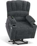 Dark Grey Power Lift Recliner With Massage And USB Charging