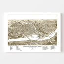 Vintage Map of Chippewa Falls, Wisconsin 1886
