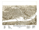 Vintage Map of Chippewa Falls, Wisconsin 1886