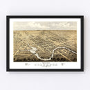 Vintage Map of Columbus, Wisconsin 1868