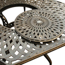 Outdoor Aluminum 7pc Hexagon Patio Dining Set, Lazy Susan, Six Chairs