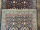 Indo Persian Runner Rug 2.8 x 12, Navy Blue, Floral, Fine 270 KPSI