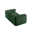 Stylish Green Chenille 2-Seater Sofa with Storage Seat and Cylindrical Backrest, Modern Fabric Loveseat