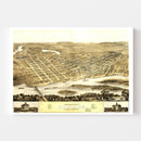 Vintage Map of Portage, Wisconsin 1868