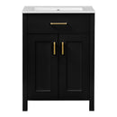 Bathroom Vanity Combo With Ceramic Sink, Luxurious Space-Saving Vanity, 2 Soft Close Doors