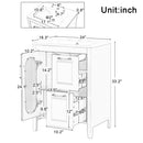 24' Bathroom Vanity with Sink, Bathroom Vanity Cabinet with Two Drawers and Door, Adjustable Shelf, Solid Wood and MDF, Grey (Old Sku:WF309411AAE)
