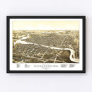 Vintage Map of Watertown, Wisconsin 1885
