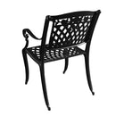 Outdoor Aluminum 7pc Round Patio Dining Set, Lazy Susan, Six Chairs