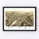 Vintage Map of Waukesha, Wisconsin 1880