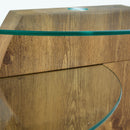 Modern Natural Wood Grain Double Layer Coffee Table - Versatile Design, Multiple Colors, MDF and Reinforced Glass
