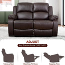 Brown Leather 3 Piece Recliner Sofa Living Room Set
