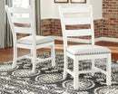 Vintage Farmhouse Cushioned Dining Chairs Whitewash 2 Pack