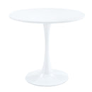 Table and chair set.Hourglass-Shaped Stable Small Round Table -31.9' * 31.9' With 2 Soft and Comfortable White PU Chair With Arched Metal Silver Leg.Create Your Exclusive Low-Key Luxury Space.
