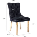 Velvet Wingback Dining Chairs Set of 6 Mid Century