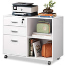 Three Drawer File Cabinet With Printer Stand Locking Wheels