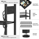 Black Console Table With USB Ports And Outlets For Living Room