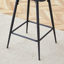 Set of 2 Swivel Bar Stools with Breathable Linen Cushions - Light Gray Seat & Black Iron Frame, Counter Height Stools for Kitchen Island, Dining or Pub