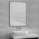 Black Metal Framed Bathroom Wall Mirror With Thin Frame