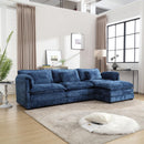 Modern Large boucle Fabric L-Shape Sectional Chenille fabric, movable pedals, detachable armrests, oversized three-seat Sofa