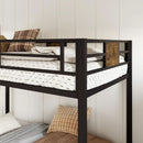 Twin Over Twin Bunk Bed Black Space Saving Metal Frame